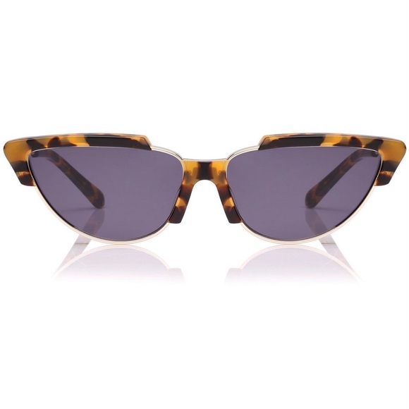 NWT Karen Walker Tropics Sunglasses in Crazy Tort & Smoke Mono - Picture 1 of 8